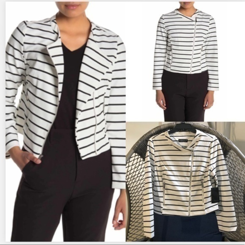 ✨host pick✨New Striped Asymmetrical Zip D1A